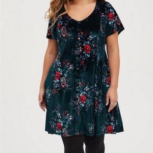 Mini Velvet Skater Dress
